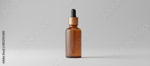 Elegant perfume bottle mockup with clean background and blank label