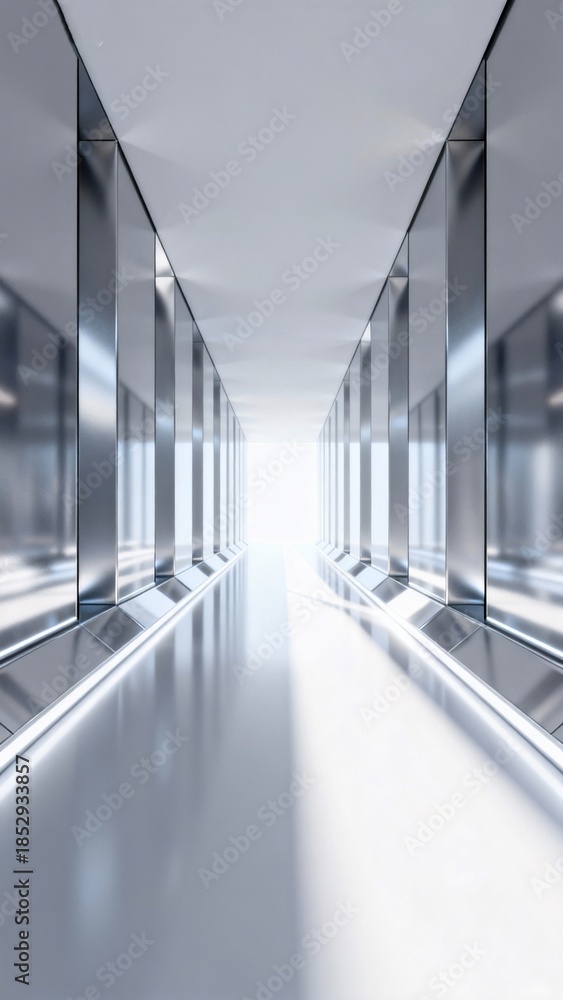 Fototapeta premium Futuristic corridor with bright light