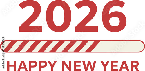 Anticipating the arrival of the new year 2026 with a festive loading bar progress animation