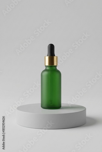 Elegant perfume bottle mockup with clean background and blank label