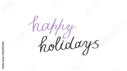 happy holidays hand written calligraphy text vector with transparent background 