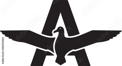 Elegant albatross bird logo design a sophisticated vector silhouette