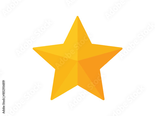 A golden star shines brightly against a clean white background.