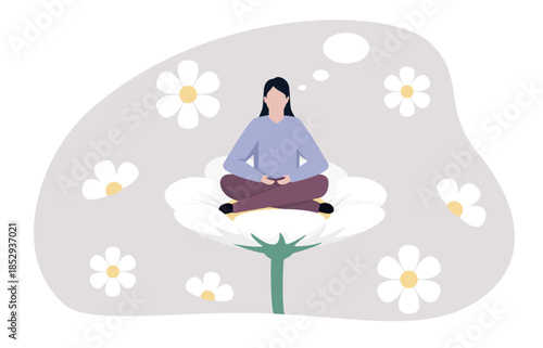 Mindful Serenity Amidst Floral Calm