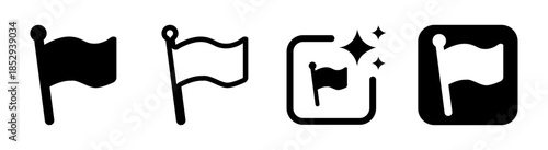 Startup flag icon marking starting point concept vector illustration