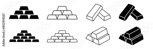 Gold icon. Stack of gold bars.  Jewelry