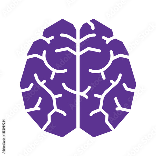 Purple Brain Icon Illustration