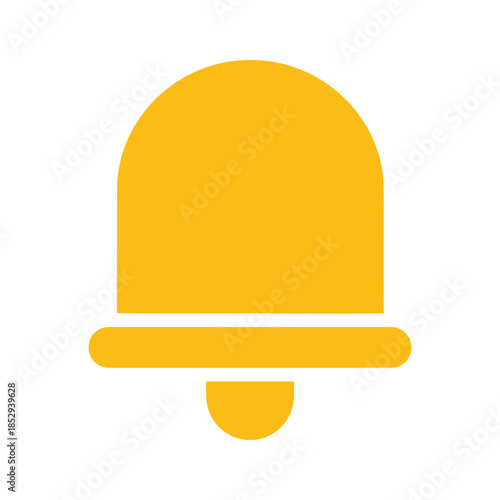 Yellow alarm clock icon on white background