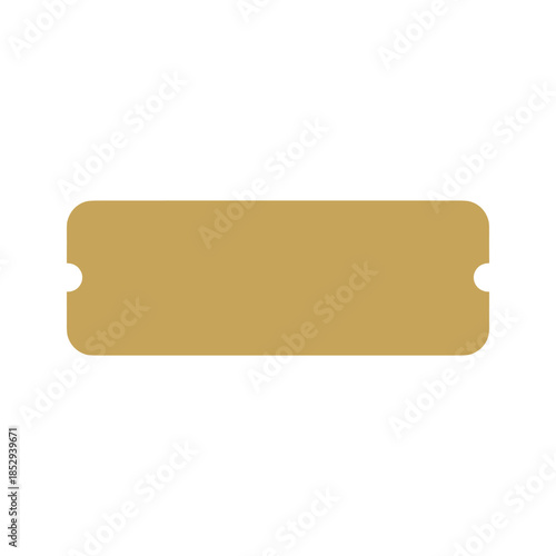 Golden ticket icon isolated on white background