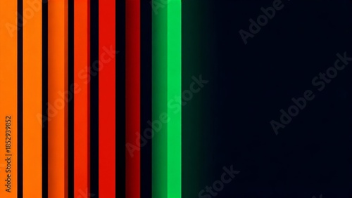 Colorful vertical stripes on black background