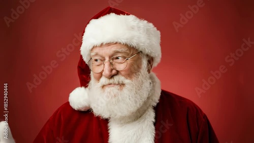 Greeting Christmas Season with Friendly Santa Character in Cozy Portrait