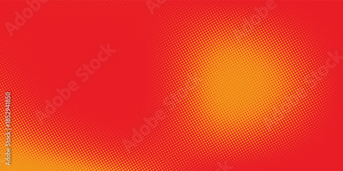 Dots halftone orange color pattern gradient texture with technology digital background.