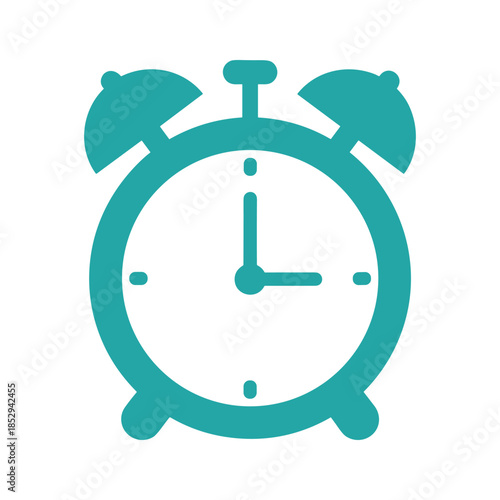 Green Alarm Clock Icon Illustration