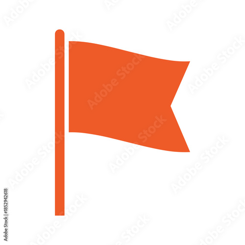 Orange flag on white background
