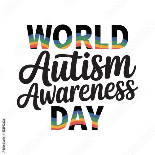 World Autism Awareness Day Vector Typography Design