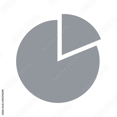Grey pie chart with section separated