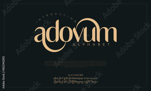 Elegant alphabet letters font logo. Typography luxury classic lettering serif fonts decorative wedding vintage retro logos, design for fashion,beauty shop and brand. vector illustration