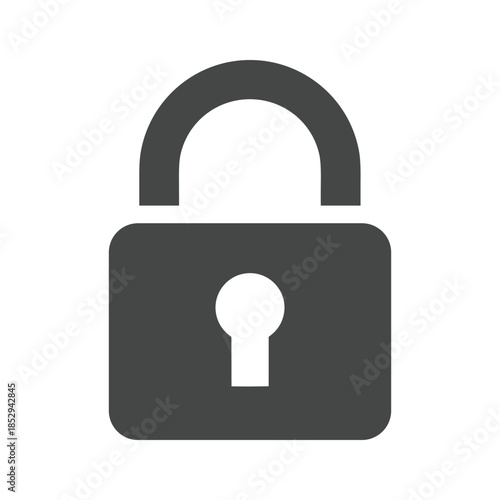 Open black padlock icon on white background