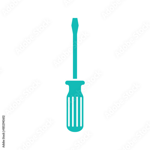 Teal screwdriver icon on white background