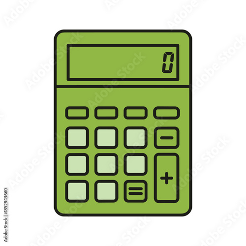 Green Calculator Icon Illustration