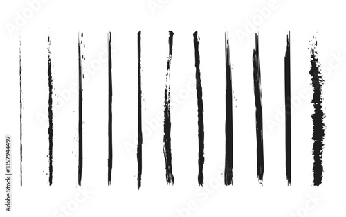 A series of vertical black lines with varying thickness and texture