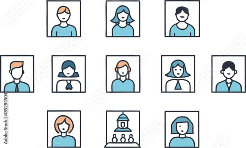 Gender equality and professional representation icons