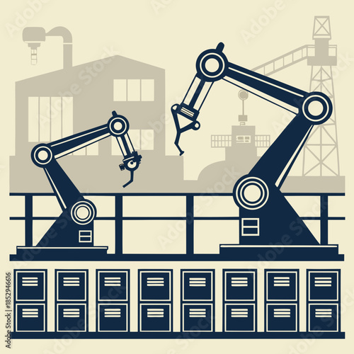 Industrial robots in action