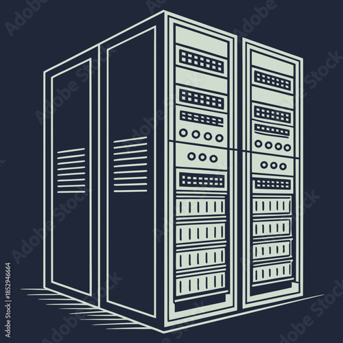 Modern data center server rack