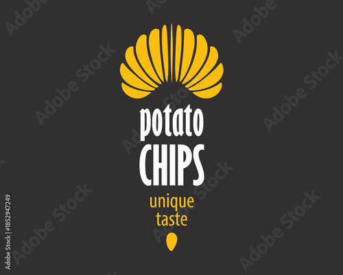 Vector hand-drawn potato chip logo
