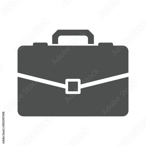 Black briefcase icon on white background
