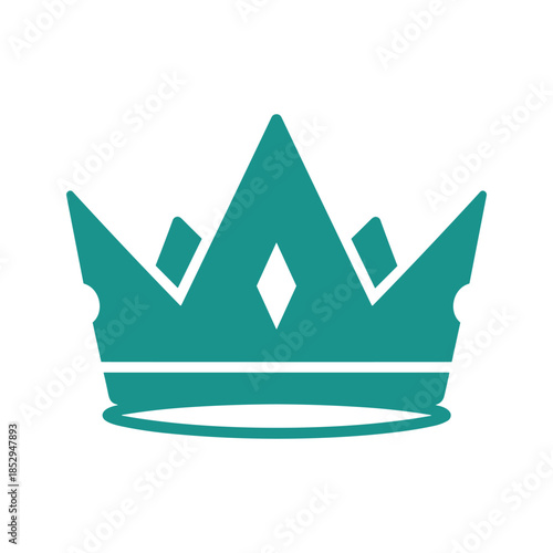 Green Crown Icon Symbol Royalty