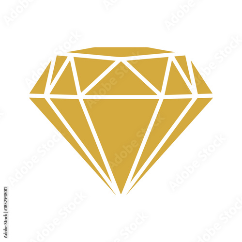 Golden diamond icon on white background