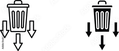 waste reduction  icon vector graphic illustration  with white background flat hand made icon fill icon .