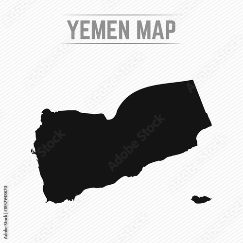Black and White Yemen Simple Map