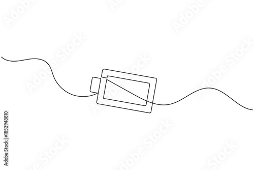 Continuous Line Art Drawing of a Battery Energy and Power Concept