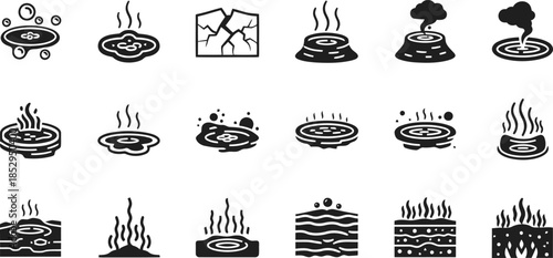 Cooking icon set with various food items