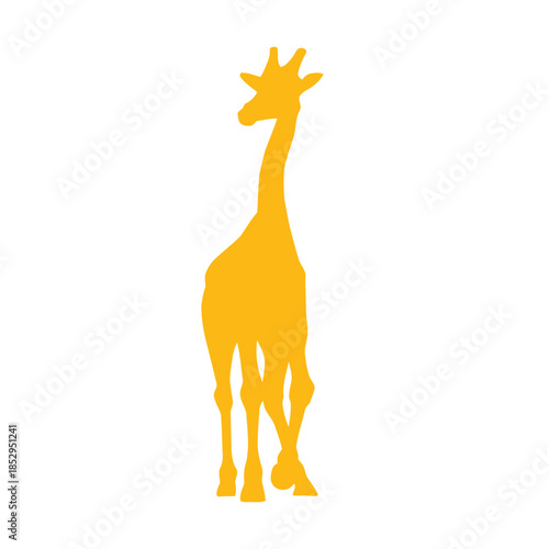 A majestic giraffe standing tall in the savannah, viewed from a slight angle