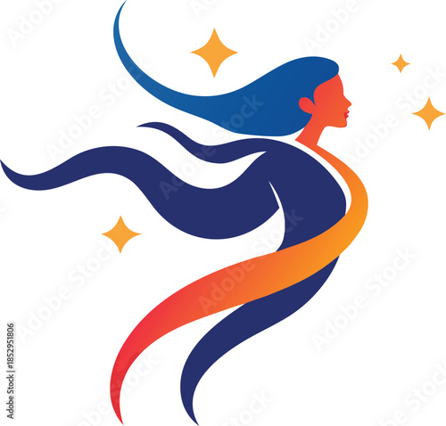 Dynamic woman empowerment symbol