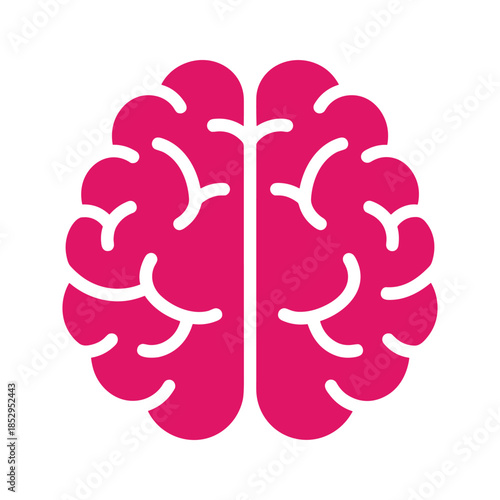 Human brain illustration in pink color