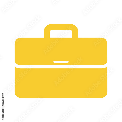 Simple yellow briefcase icon