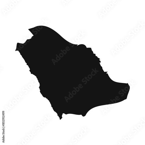 Black and White Saudi Arabia Simple Map