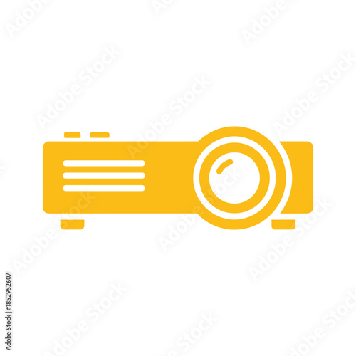 Simple yellow projector icon on white background