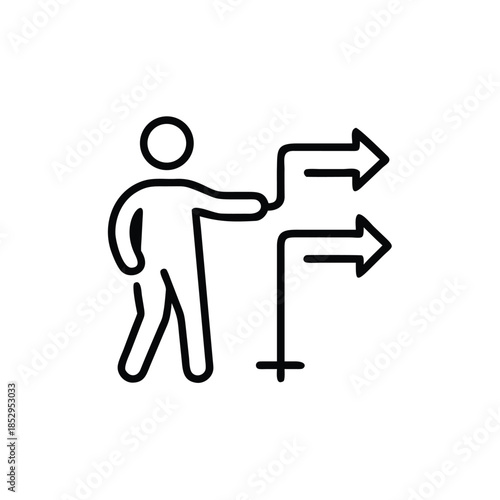 man with arrow