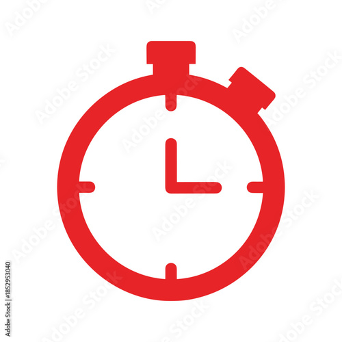 Red stopwatch icon on white background