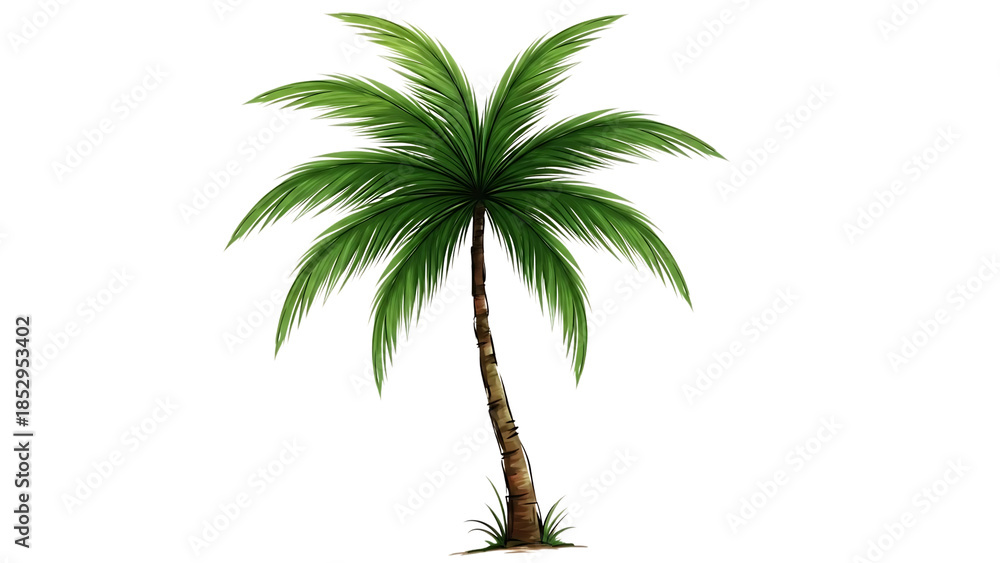 Obraz premium A tall palm tree isolated on transparent background