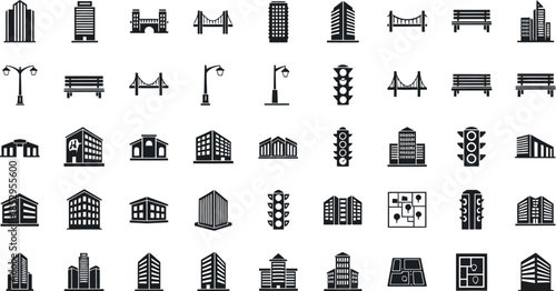 Home and building icon set for design projects