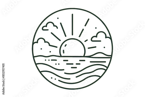 Twilight Vector Icons. Line style vector icons of Twilight Remains: broken rays, subtle warmth, curved lines, lingering glow, dust