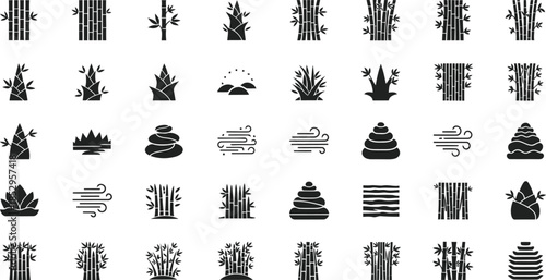 Modern minimalist architectural icons set