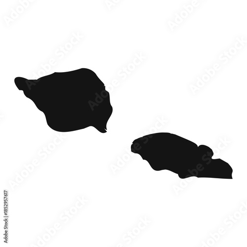 Black and White Samoa Simple Map