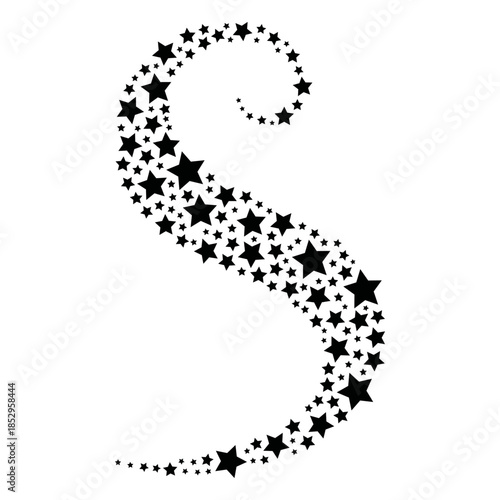 Celestial S: A constellation of stars artfully arranged in a graceful S shape, creating a visual symphony of celestial bodies and captivating the viewer's eye.